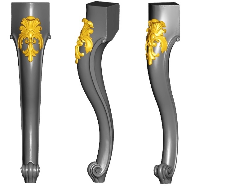 Leg 38 stl cabriole | legs furniture, 3D model for CNC. 