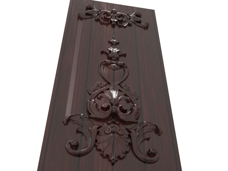 Panel 06 stl | facades, furniture panels, wall, ceiling, 3D model. Baroque style, plant decor. Acanthus leaves.