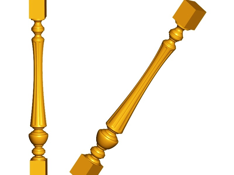 Baluster 05 stl | Elements of the staircase - balusters, pillars, pillar tops. Baroque style, floral decoration.