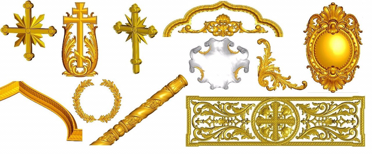 Religion stl: onlays, icon cases, pillars, crosses, tops